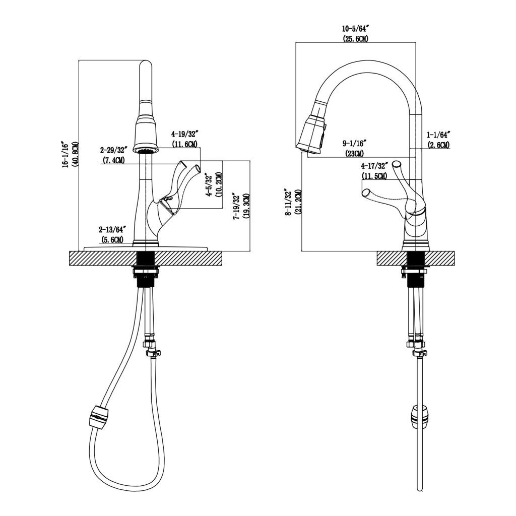 Single Handle Pull-Down Kitchen Faucet – KSK1117 – Oakland