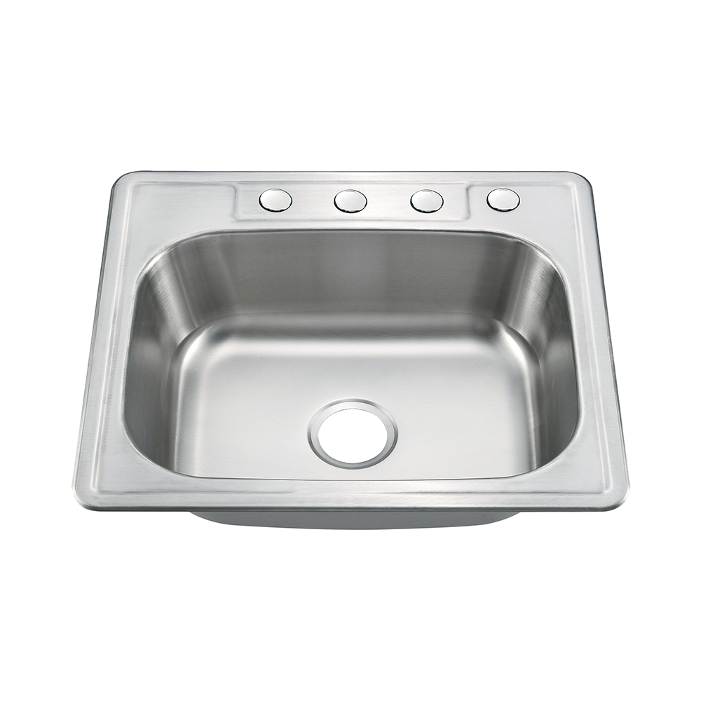 25″x22″x8″ Drop-In Top Mount Stainless Steel Single Bowl